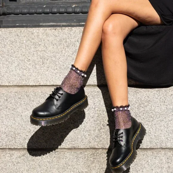 Dr. Martens Bex Low Quarter Oxford Platform Shoes Black Leather Size 6 - Picture 10 of 11